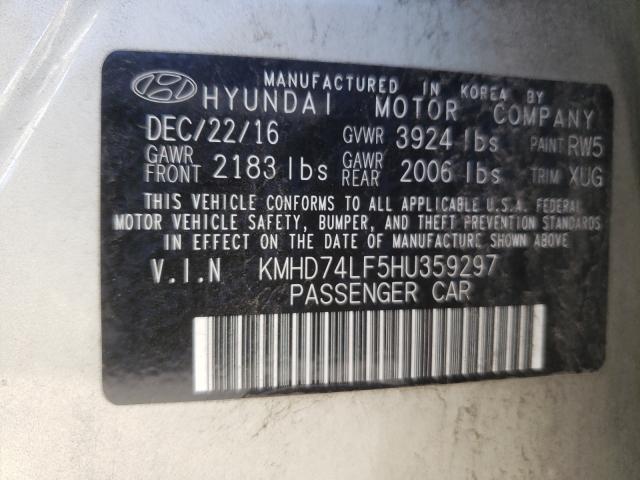 Photo 9 VIN: KMHD74LF5HU359297 - HYUNDAI ELANTRA SE 