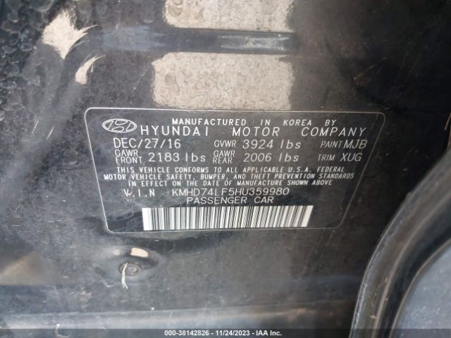 Photo 8 VIN: KMHD74LF5HU359980 - HYUNDAI ELANTRA 