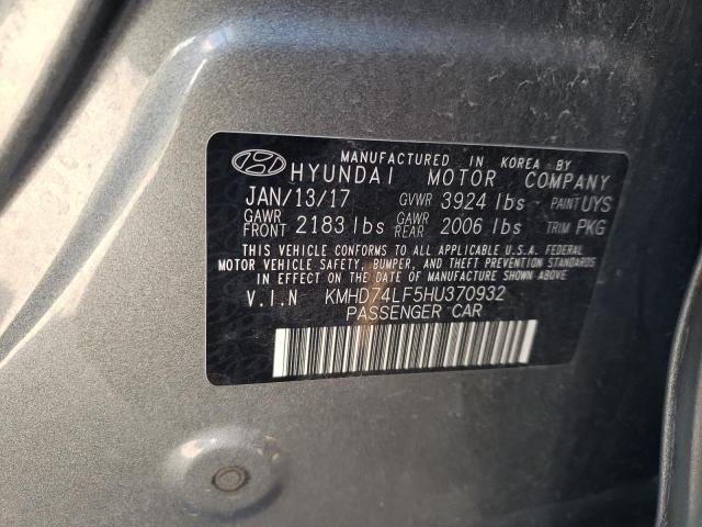 Photo 12 VIN: KMHD74LF5HU370932 - HYUNDAI ELANTRA SE 