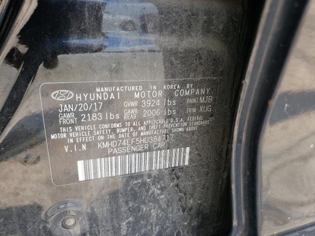 Photo 9 VIN: KMHD74LF5HU384717 - HYUNDAI ELANTRA SE 