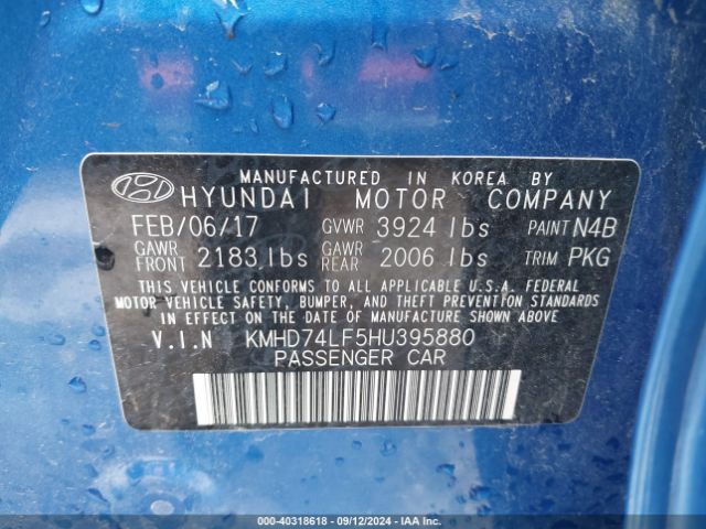 Photo 8 VIN: KMHD74LF5HU395880 - HYUNDAI ELANTRA 