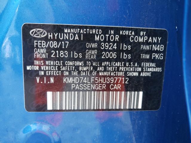 Photo 9 VIN: KMHD74LF5HU397712 - HYUNDAI ELANTRA SE 