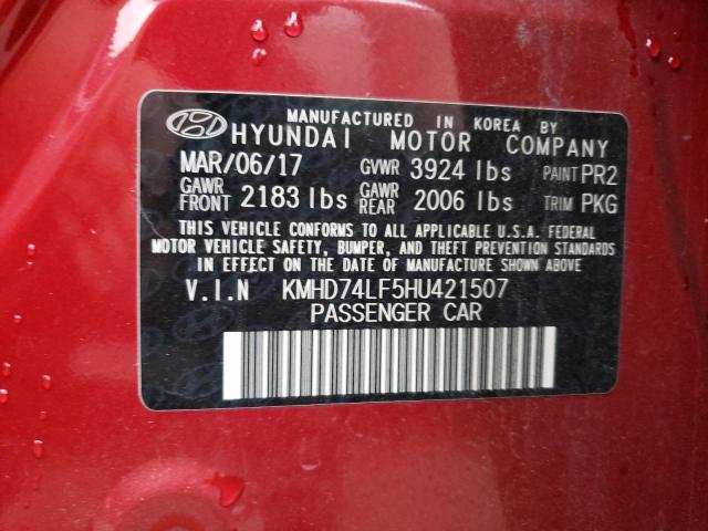 Photo 9 VIN: KMHD74LF5HU421507 - HYUNDAI ELANTRA SE 