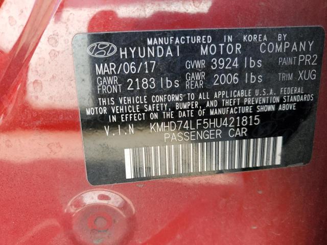 Photo 11 VIN: KMHD74LF5HU421815 - HYUNDAI ELANTRA SE 