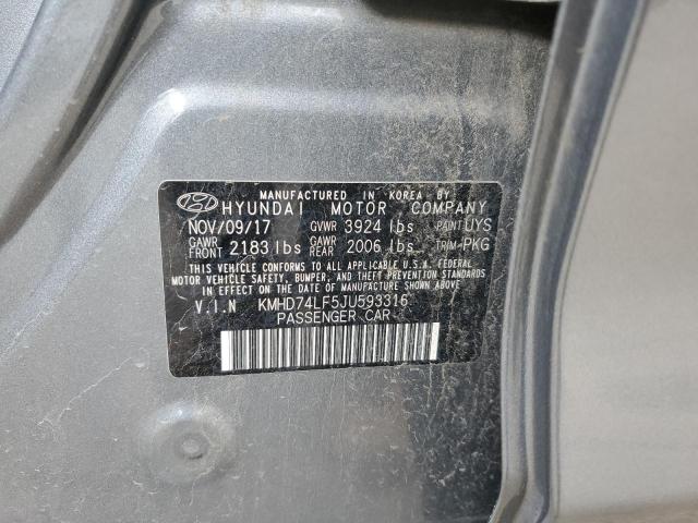 Photo 12 VIN: KMHD74LF5JU593316 - HYUNDAI ELANTRA 