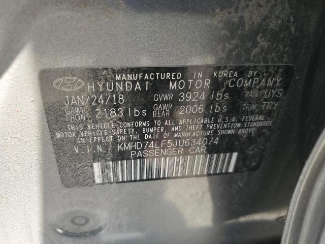 Photo 11 VIN: KMHD74LF5JU634074 - HYUNDAI ELANTRA 