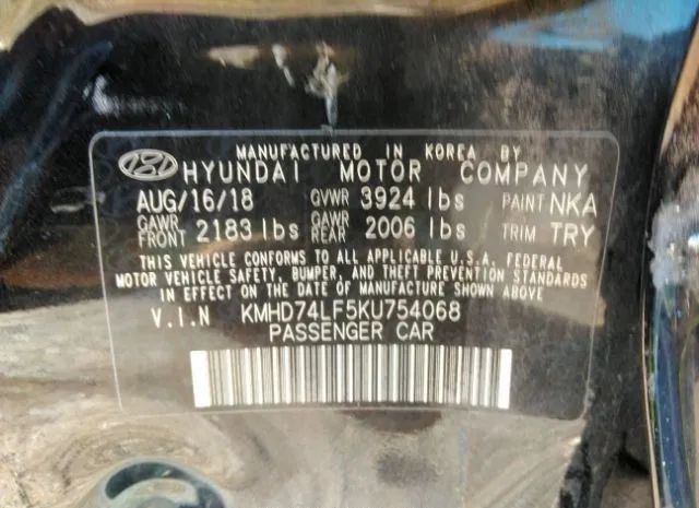 Photo 8 VIN: KMHD74LF5KU754068 - HYUNDAI ELANTRA 