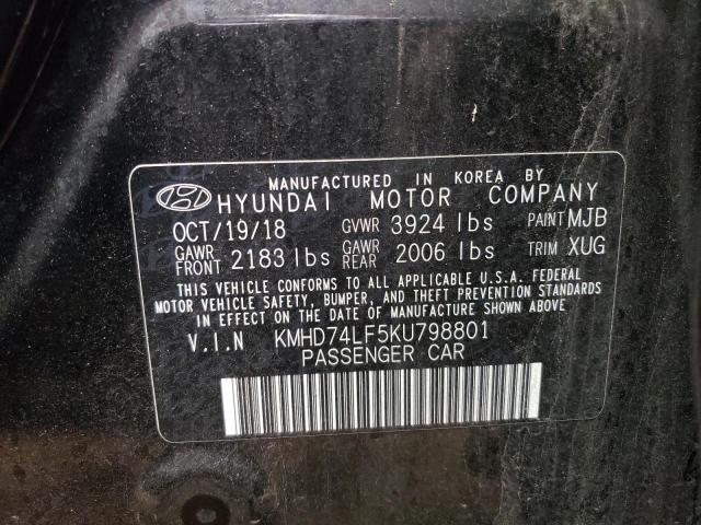 Photo 9 VIN: KMHD74LF5KU798801 - HYUNDAI ELANTRA SE 