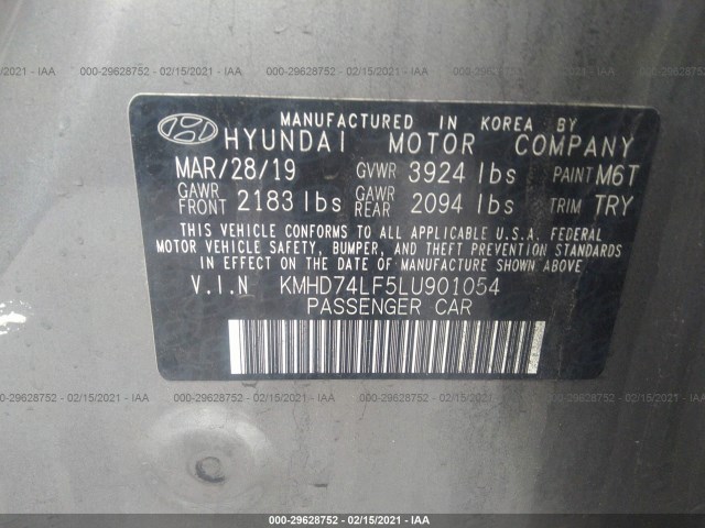 Photo 8 VIN: KMHD74LF5LU901054 - HYUNDAI ELANTRA 