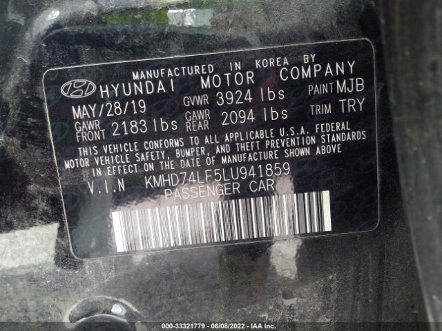 Photo 8 VIN: KMHD74LF5LU941859 - HYUNDAI ELANTRA 