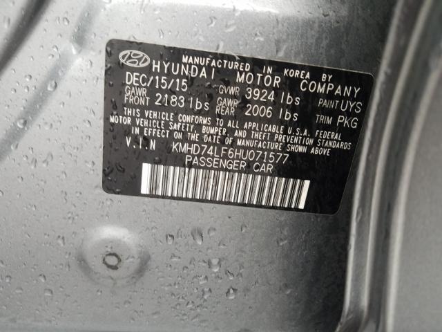 Photo 9 VIN: KMHD74LF6HU071577 - HYUNDAI ELANTRA SE 