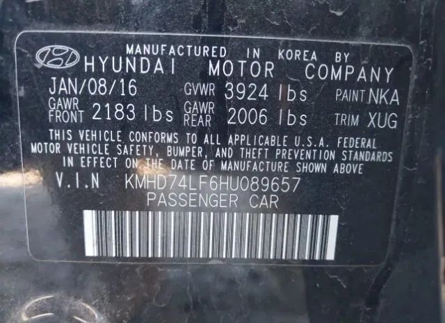 Photo 8 VIN: KMHD74LF6HU089657 - HYUNDAI ELANTRA 