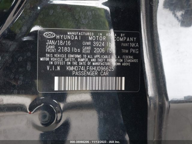 Photo 8 VIN: KMHD74LF6HU096625 - HYUNDAI ELANTRA 