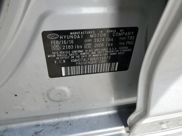 Photo 12 VIN: KMHD74LF6HU116873 - HYUNDAI ELANTRA SE 