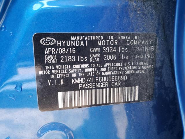 Photo 9 VIN: KMHD74LF6HU166690 - HYUNDAI ELANTRA 