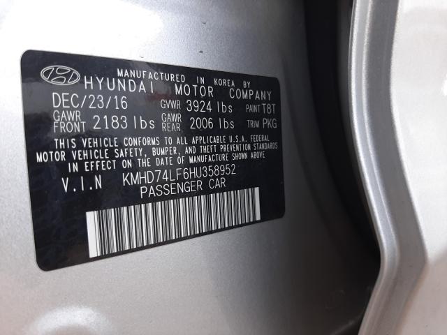 Photo 9 VIN: KMHD74LF6HU358952 - HYUNDAI ELANTRA SE 