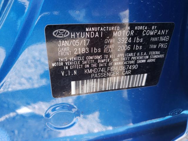 Photo 9 VIN: KMHD74LF6HU367490 - HYUNDAI ELANTRA 