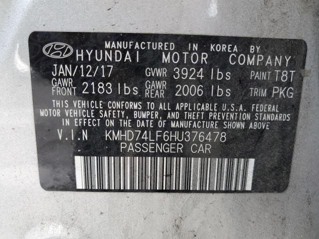 Photo 12 VIN: KMHD74LF6HU376478 - HYUNDAI ELANTRA 