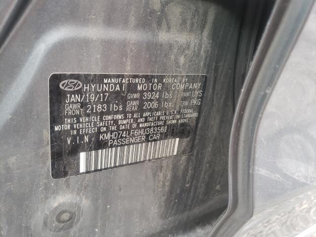 Photo 9 VIN: KMHD74LF6HU383561 - HYUNDAI ELANTRA SE 