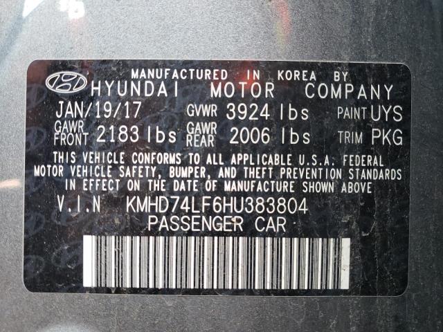 Photo 12 VIN: KMHD74LF6HU383804 - HYUNDAI ELANTRA 