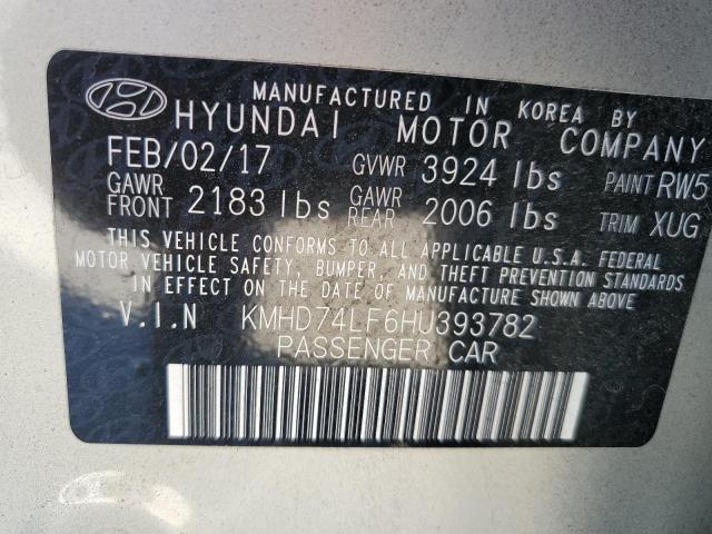 Photo 12 VIN: KMHD74LF6HU393782 - HYUNDAI ELANTRA SE 