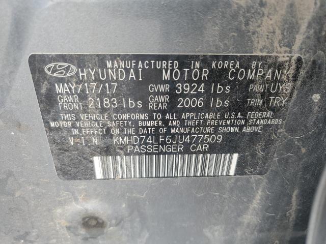 Photo 12 VIN: KMHD74LF6JU477509 - HYUNDAI ELANTRA 