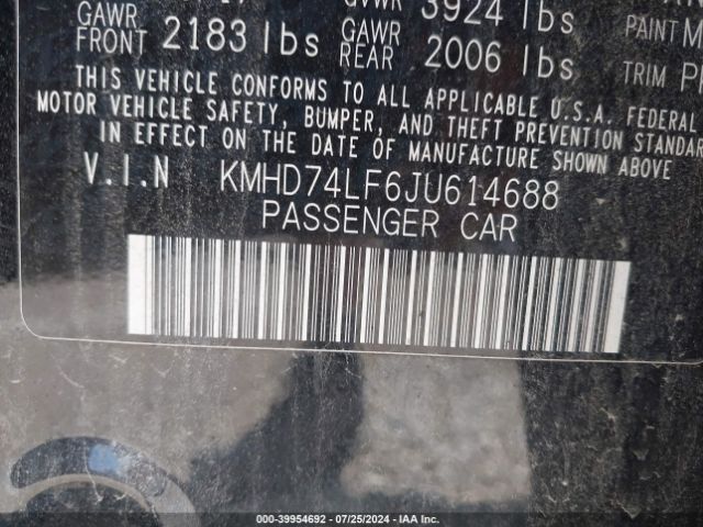 Photo 8 VIN: KMHD74LF6JU614688 - HYUNDAI ELANTRA 