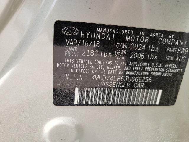 Photo 9 VIN: KMHD74LF6JU666256 - HYUNDAI ELANTRA 