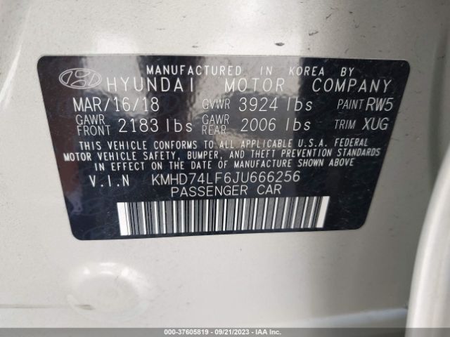 Photo 8 VIN: KMHD74LF6JU666256 - HYUNDAI ELANTRA 