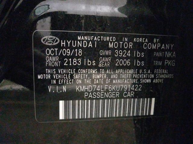 Photo 9 VIN: KMHD74LF6KU791422 - HYUNDAI ELANTRA SE 