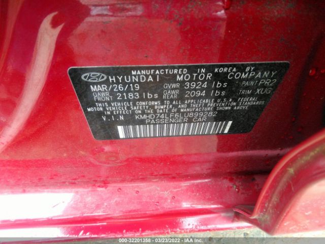 Photo 8 VIN: KMHD74LF6LU899282 - HYUNDAI ELANTRA 