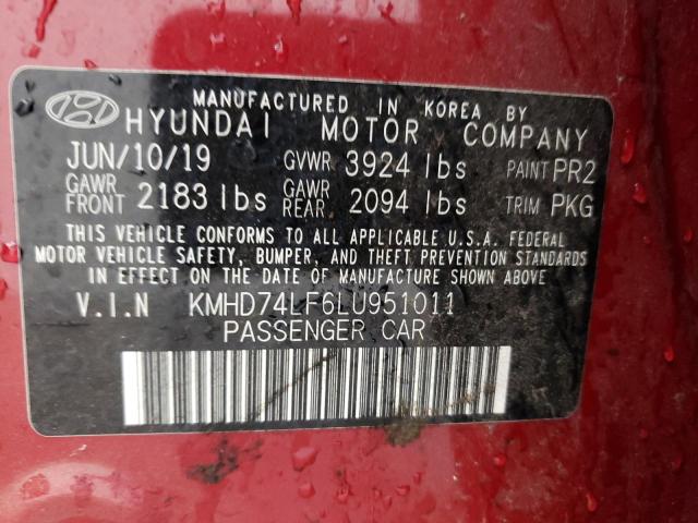 Photo 11 VIN: KMHD74LF6LU951011 - HYUNDAI ELANTRA SE 