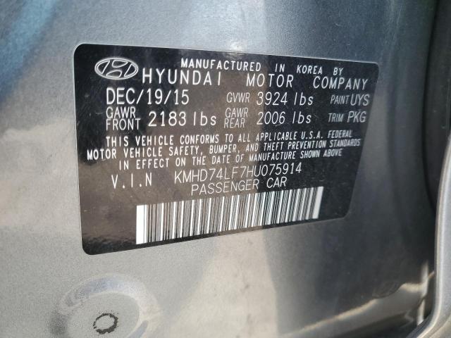 Photo 11 VIN: KMHD74LF7HU075914 - HYUNDAI ELANTRA SE 