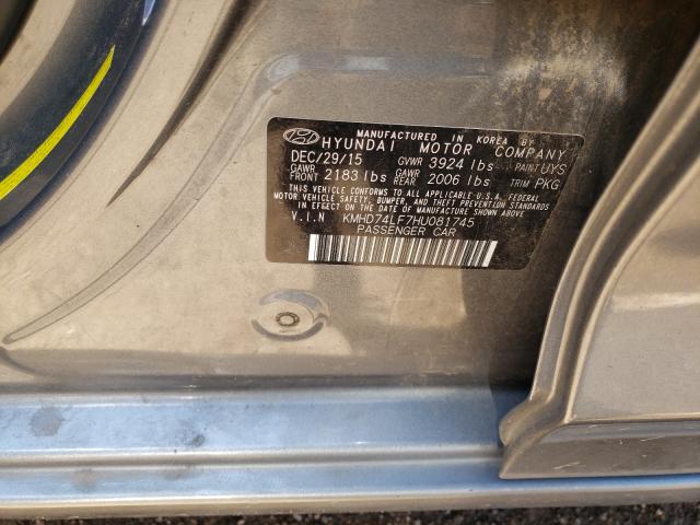 Photo 9 VIN: KMHD74LF7HU081745 - HYUNDAI ELANTRA SE 