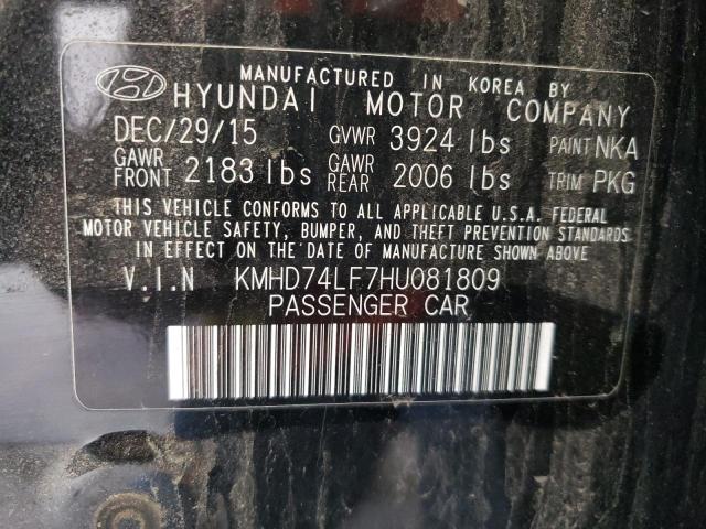 Photo 9 VIN: KMHD74LF7HU081809 - HYUNDAI ELANTRA SE 