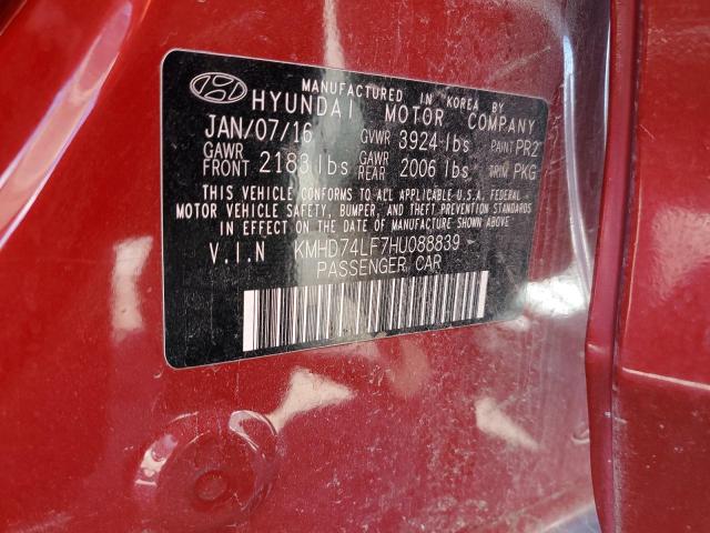 Photo 11 VIN: KMHD74LF7HU088839 - HYUNDAI ELANTRA SE 