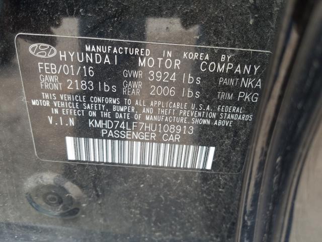 Photo 9 VIN: KMHD74LF7HU108913 - HYUNDAI ELANTRA SE 