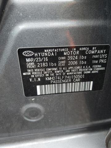 Photo 11 VIN: KMHD74LF7HU150501 - HYUNDAI ELANTRA SE 