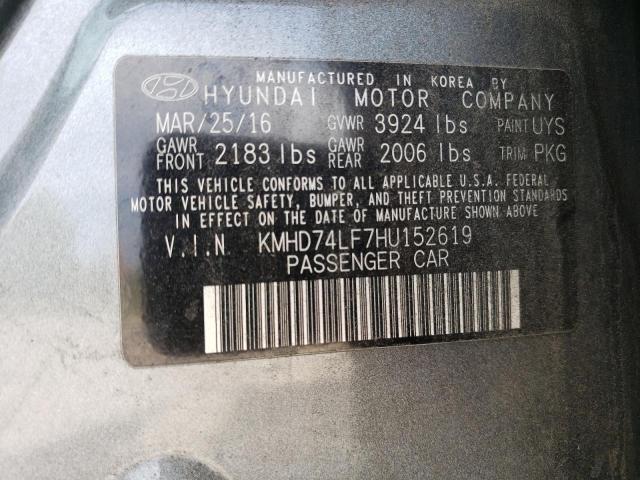 Photo 11 VIN: KMHD74LF7HU152619 - HYUNDAI ELANTRA SE 