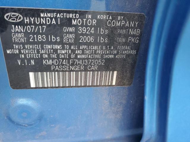 Photo 11 VIN: KMHD74LF7HU372052 - HYUNDAI ELANTRA SE 