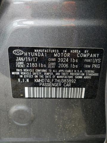 Photo 12 VIN: KMHD74LF7HU383892 - HYUNDAI ELANTRA SE 