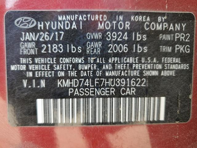 Photo 12 VIN: KMHD74LF7HU391622 - HYUNDAI ELANTRA SE 