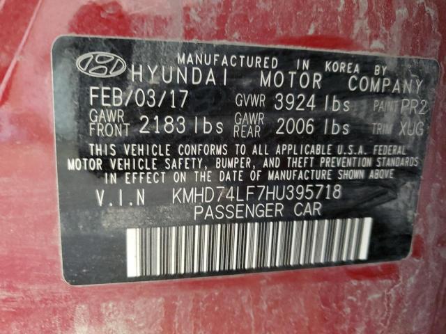 Photo 12 VIN: KMHD74LF7HU395718 - HYUNDAI ELANTRA SE 