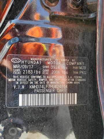 Photo 11 VIN: KMHD74LF7HU424814 - HYUNDAI ELANTRA SE 