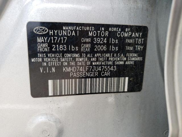 Photo 12 VIN: KMHD74LF7JU475543 - HYUNDAI ELANTRA SE 