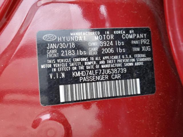 Photo 11 VIN: KMHD74LF7JU638739 - HYUNDAI ELANTRA SE 