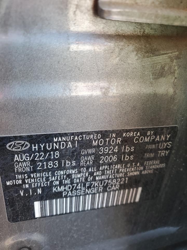 Photo 11 VIN: KMHD74LF7KU758221 - HYUNDAI ELANTRA 