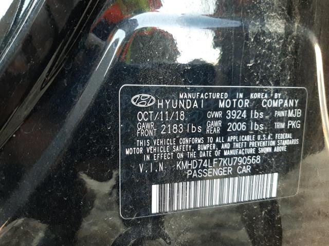 Photo 11 VIN: KMHD74LF7KU790568 - HYUNDAI ELANTRA SE 