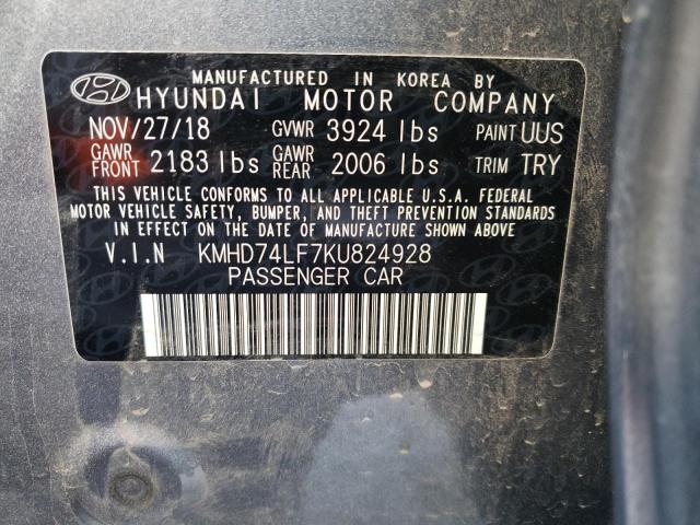 Photo 9 VIN: KMHD74LF7KU824928 - HYUNDAI ELANTRA SE 