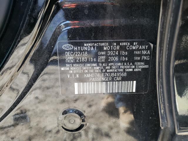 Photo 9 VIN: KMHD74LF7KU849568 - HYUNDAI ELANTRA SE 